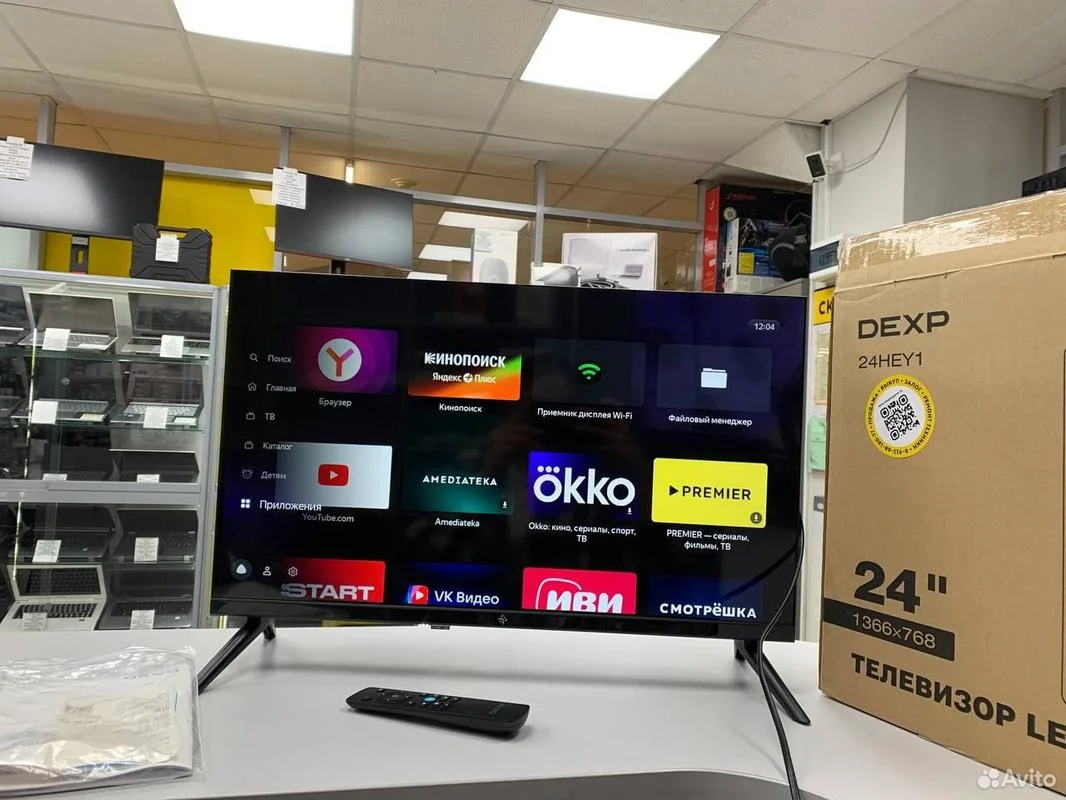 24" (61 см) Телевизор DEXP 24HEY1 черный YaOS - изображение 1