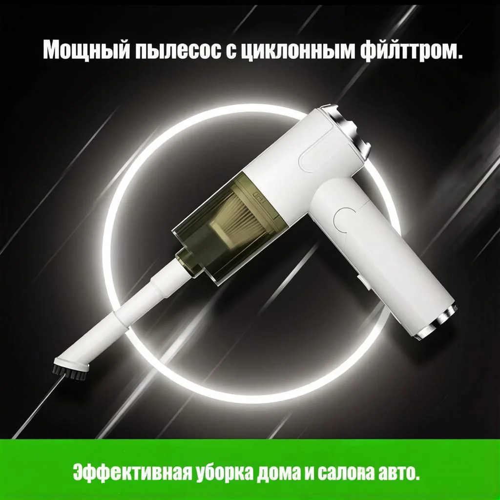 Компактный пылесос для дома и машины - миниатюра 3