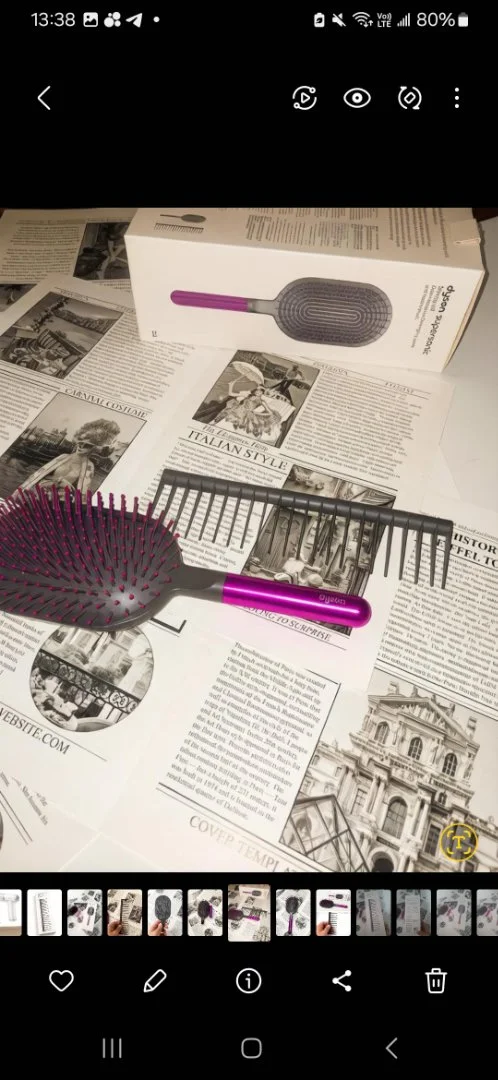 Расческа Dyson Supersonic + гребень / Комплект для волос / Фиолетовая - миниатюра 5