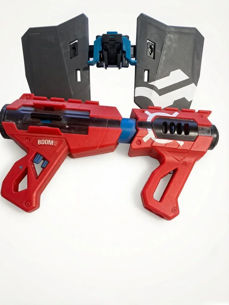 Игрушечный бластер Boomco (двойной) + щит / Нерф-совместимый / Для детей