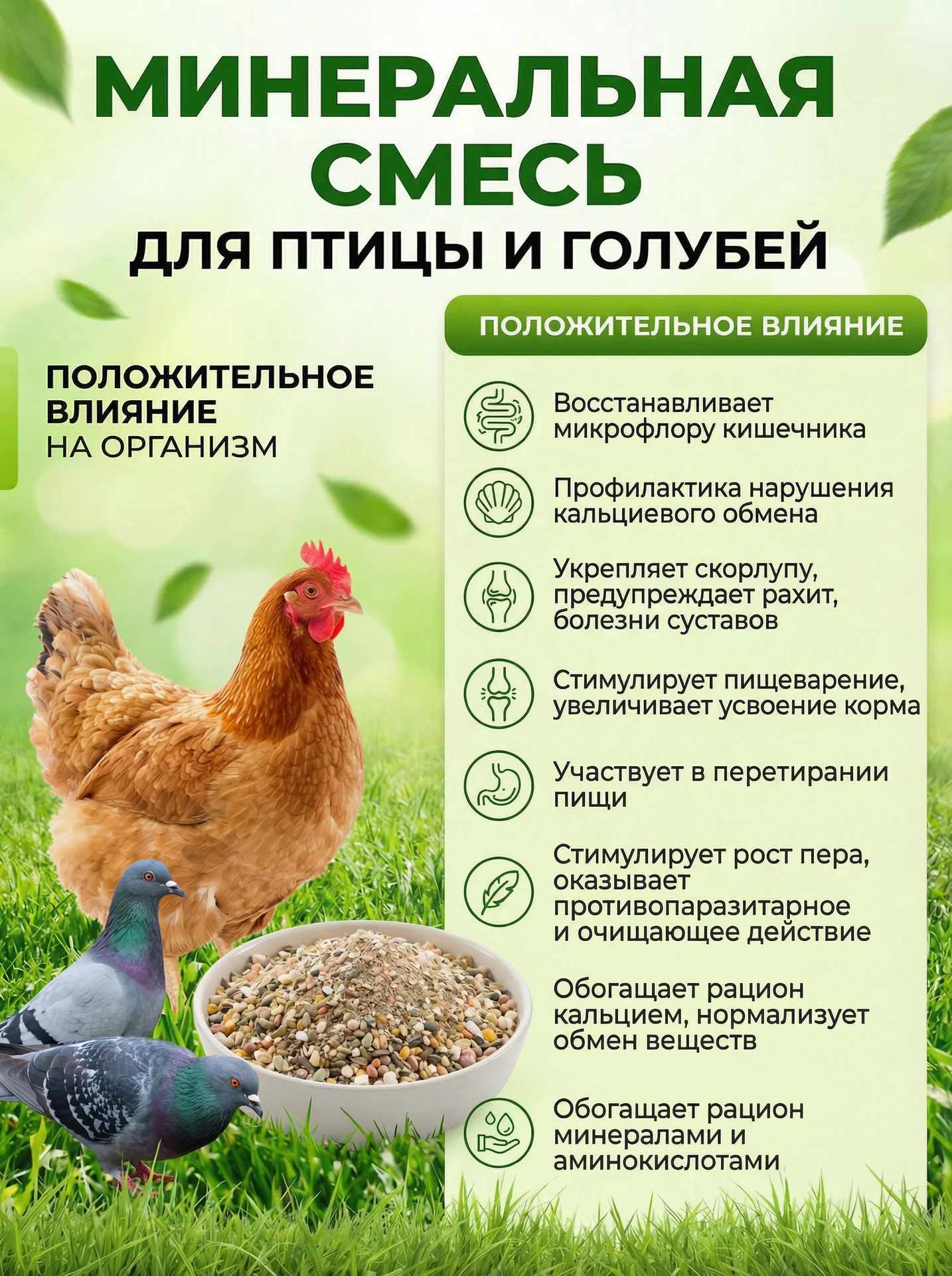 Минеральная смесь для голубей и с/х птицы. - миниатюра 2