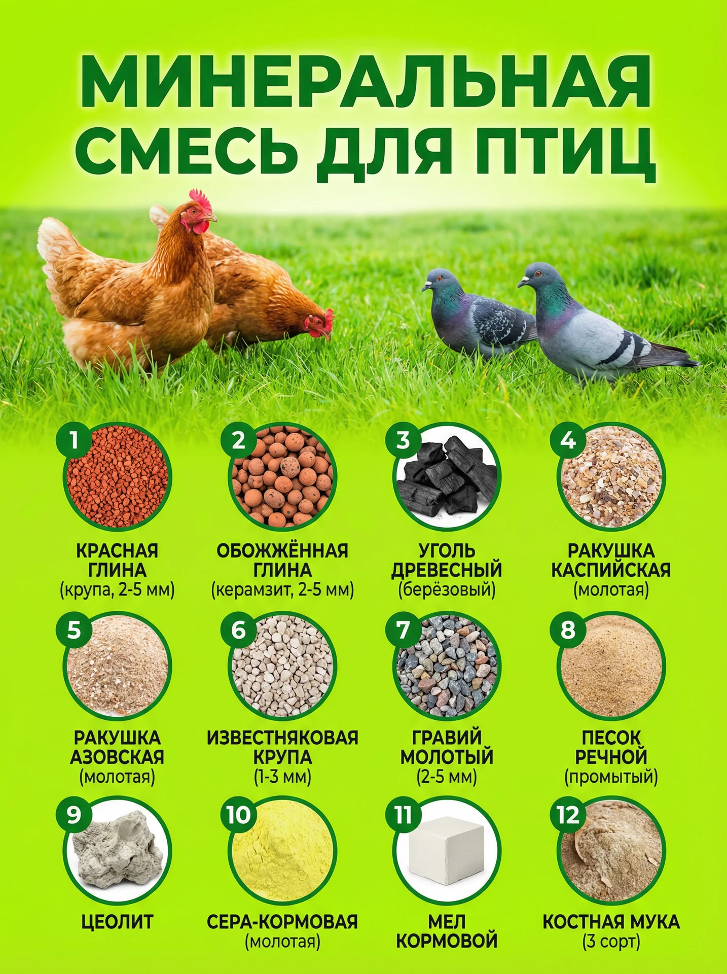 Минеральная смесь для голубей и с/х птицы. - миниатюра 3