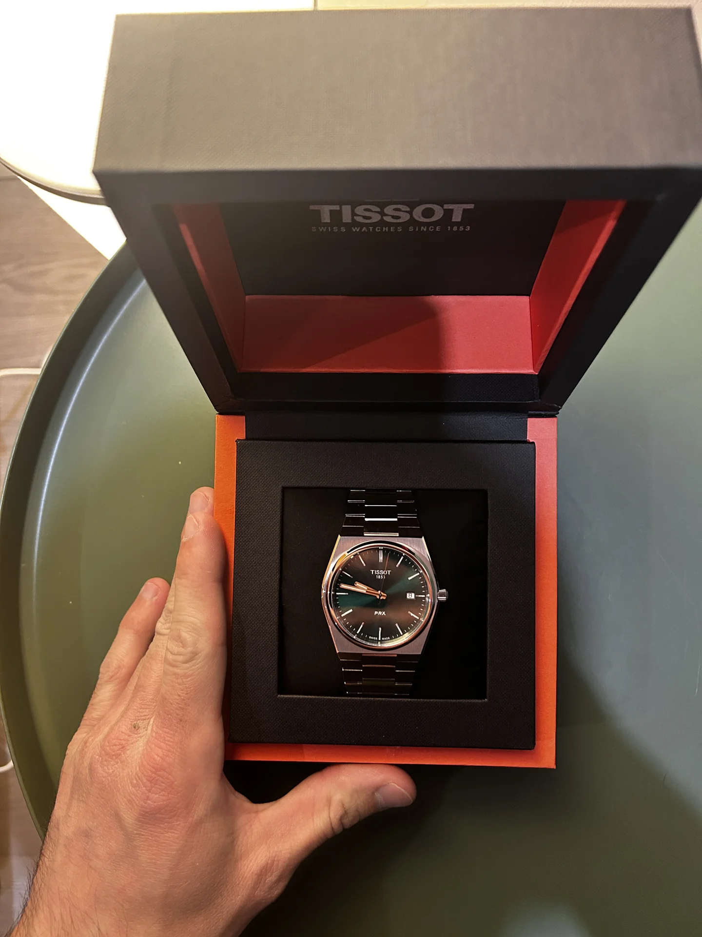 Часы tissot prx 40mm зелёные t137.410.11.091.00 - миниатюра 2