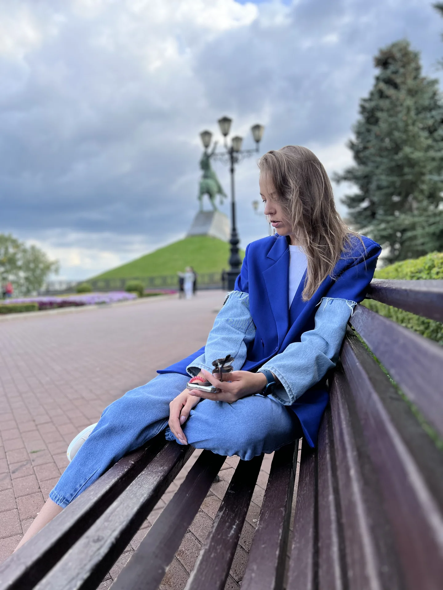 Пиджак женский синий 44 , Франкенштейн - миниатюра 3