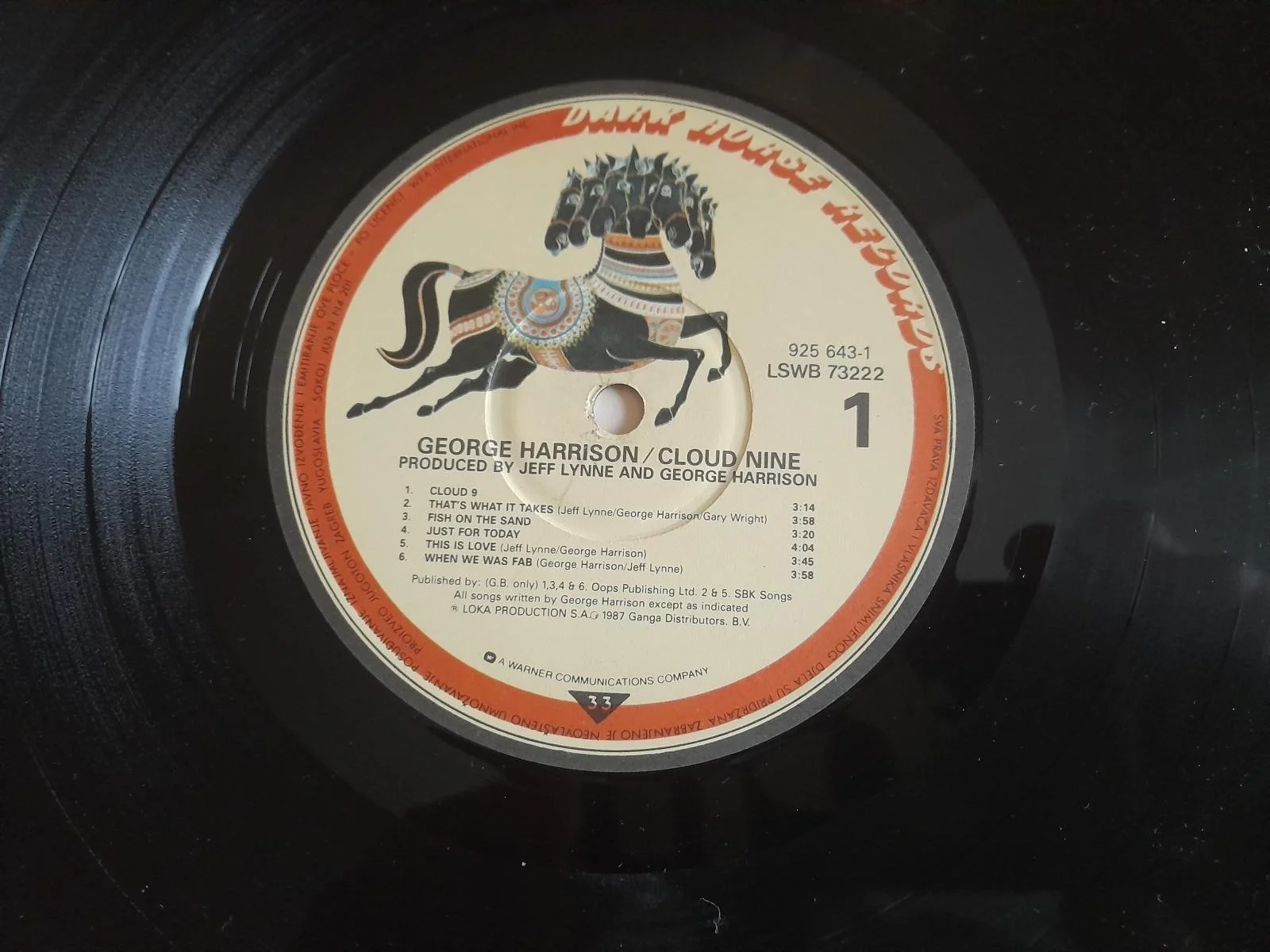 Пластинка George Harrison. Cloub nine. - миниатюра 5