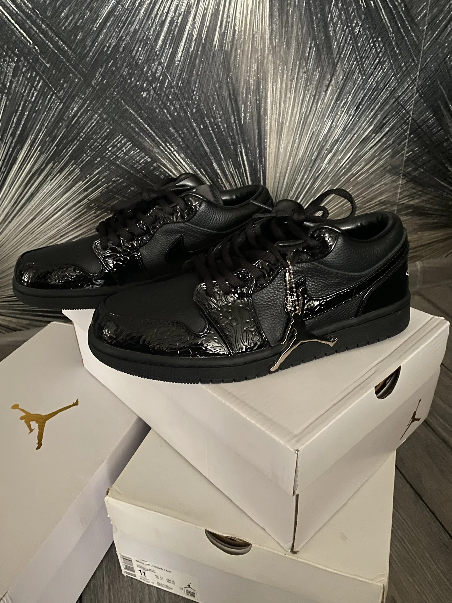 Air Jordan 1 Low wmns “Black Croc" оригинал - миниатюра 2
