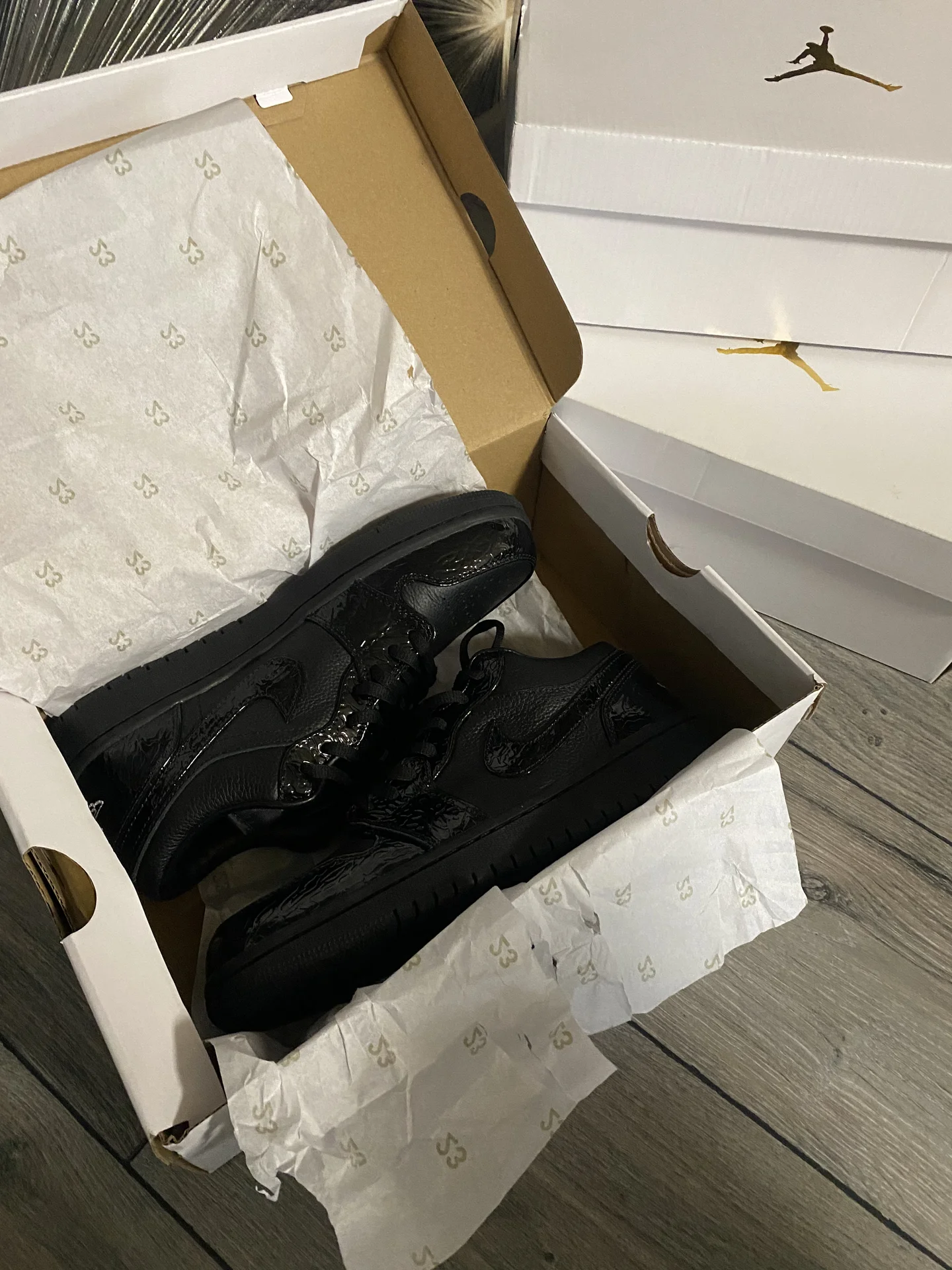 Air Jordan 1 Low wmns “Black Croc" оригинал - миниатюра 4
