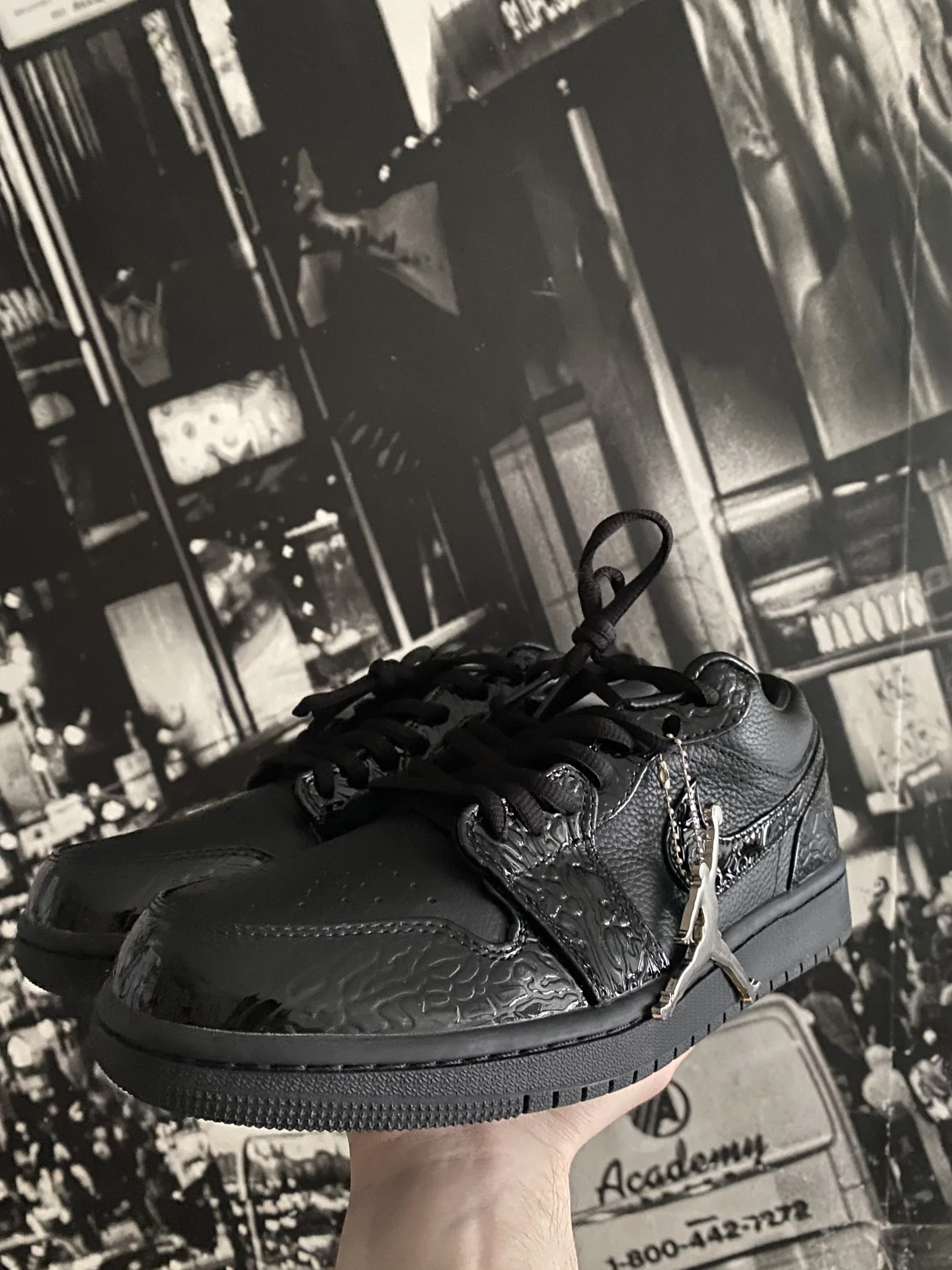 Air Jordan 1 Low wmns “Black Croc" оригинал - миниатюра 5