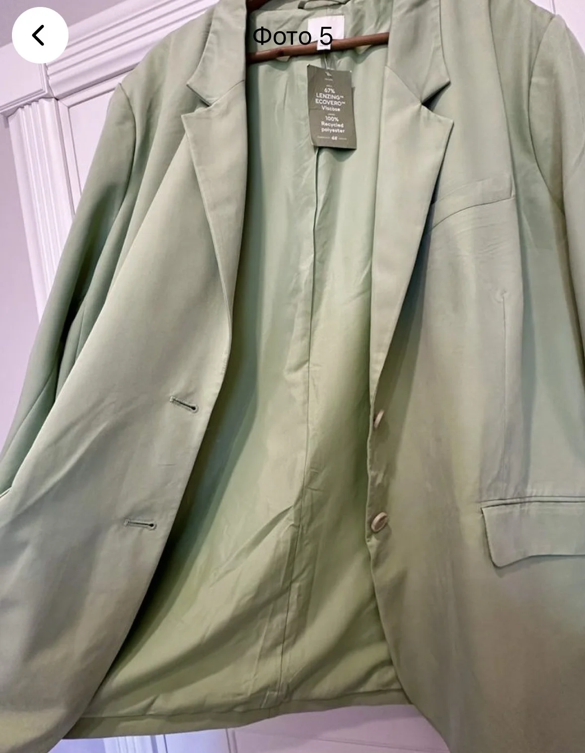 Пиджак женский большой, легкий H&M, 4XL-5XL - миниатюра 5