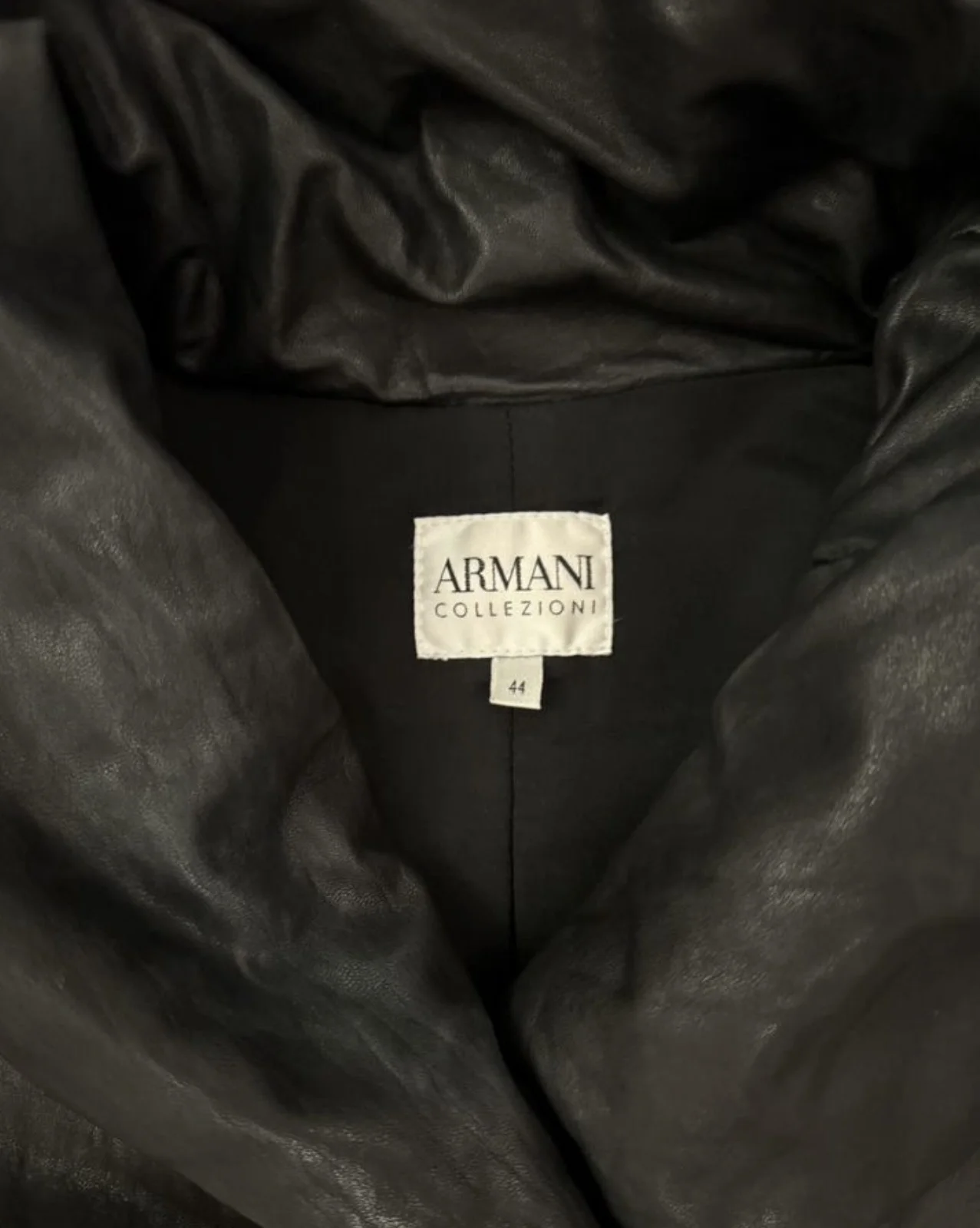 Кожаный винтажный плащ Armani - миниатюра 3