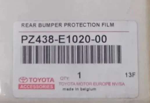 Защитная плёнка на задний бампер Toyota Corolla 13/16 / PZ438E102000 / - миниатюра 3
