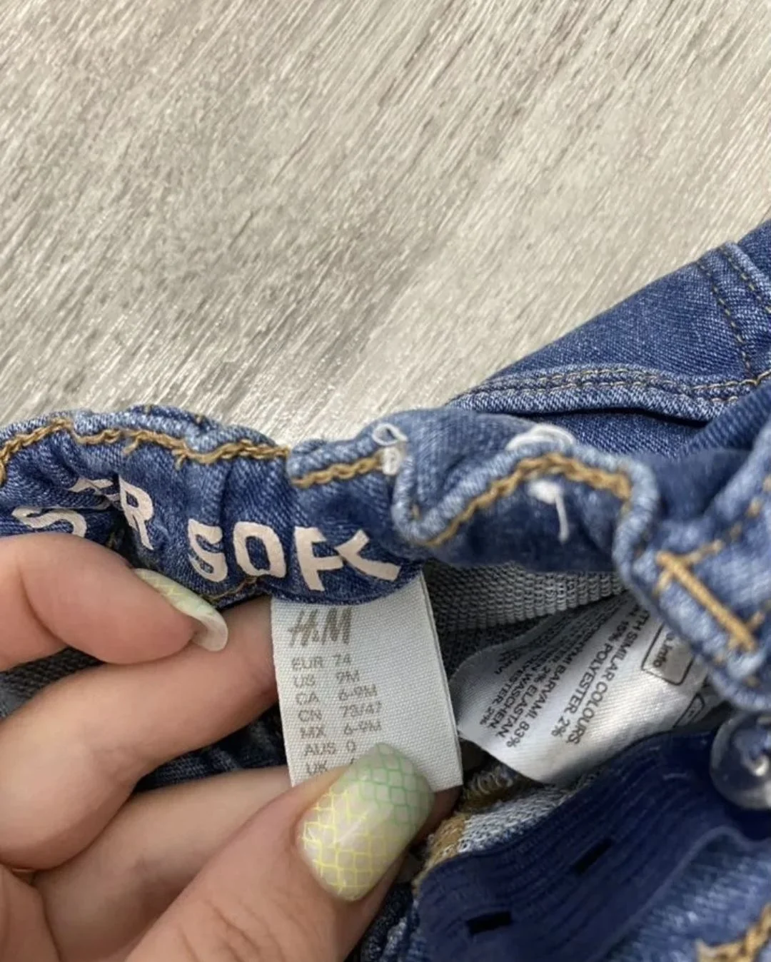 Джинсы детские H&M, размер 74 - миниатюра 2