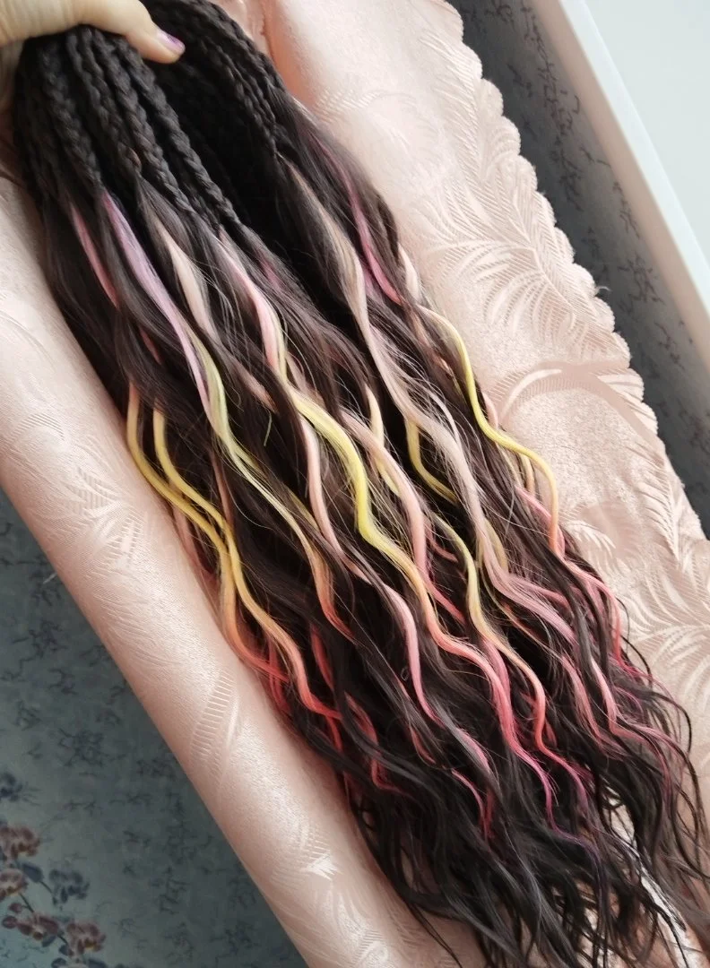 Комплект де косы со свободным концом шоколад-цветной - миниатюра 9