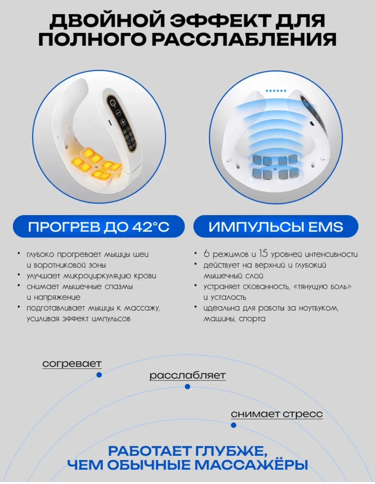 Массажёр для шеи с микротоком - миниатюра 7