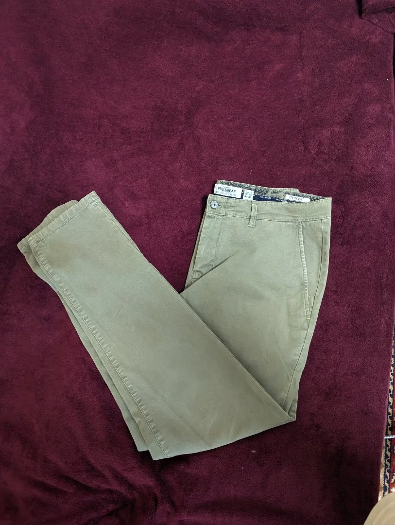 Брюки Pull&Bear хаки 44/34, хлопок - миниатюра 2
