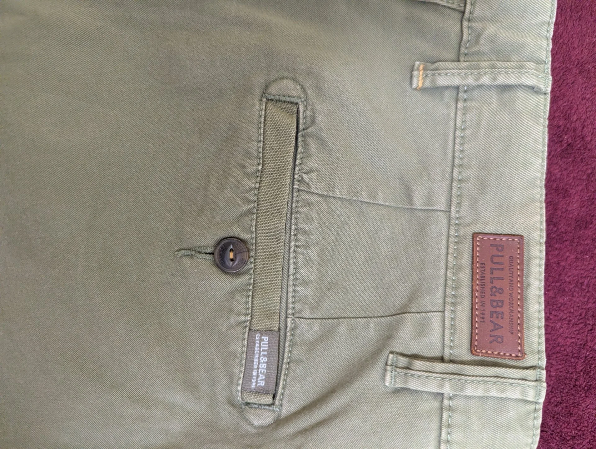 Брюки Pull&Bear хаки 44/34, хлопок - миниатюра 6
