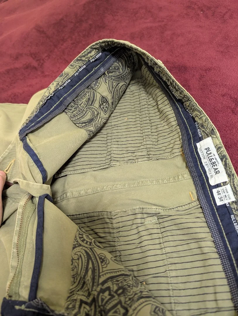 Брюки Pull&Bear хаки 44/34, хлопок - миниатюра 7