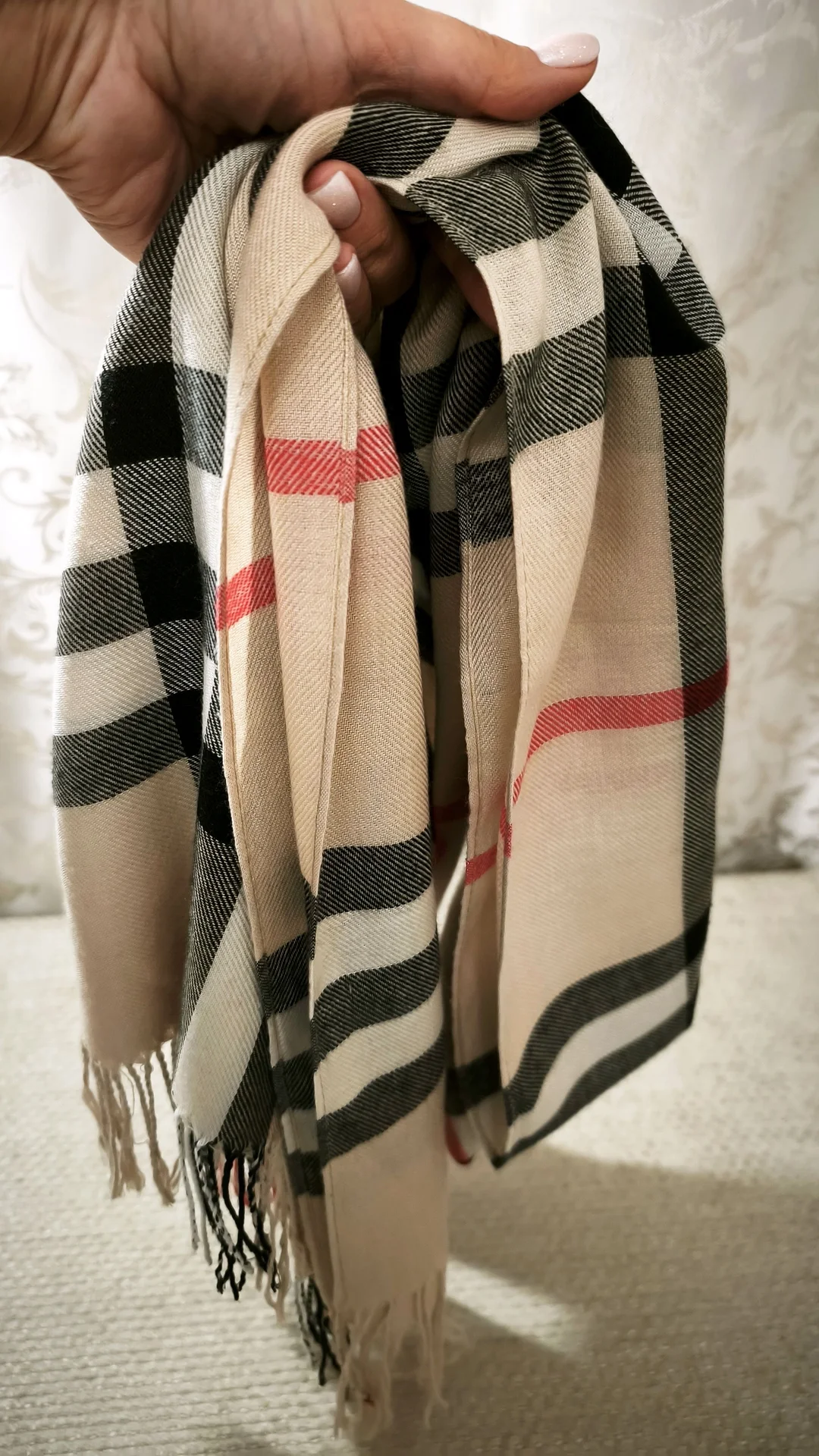Шарф в клетку BURBERRY - миниатюра 3