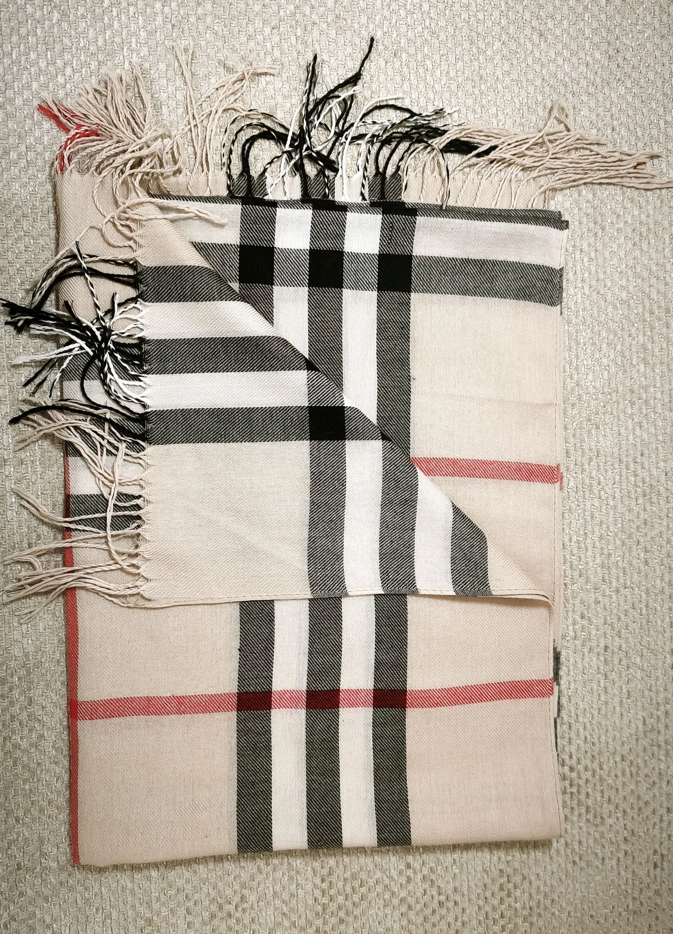 Шарф в клетку BURBERRY - миниатюра 4