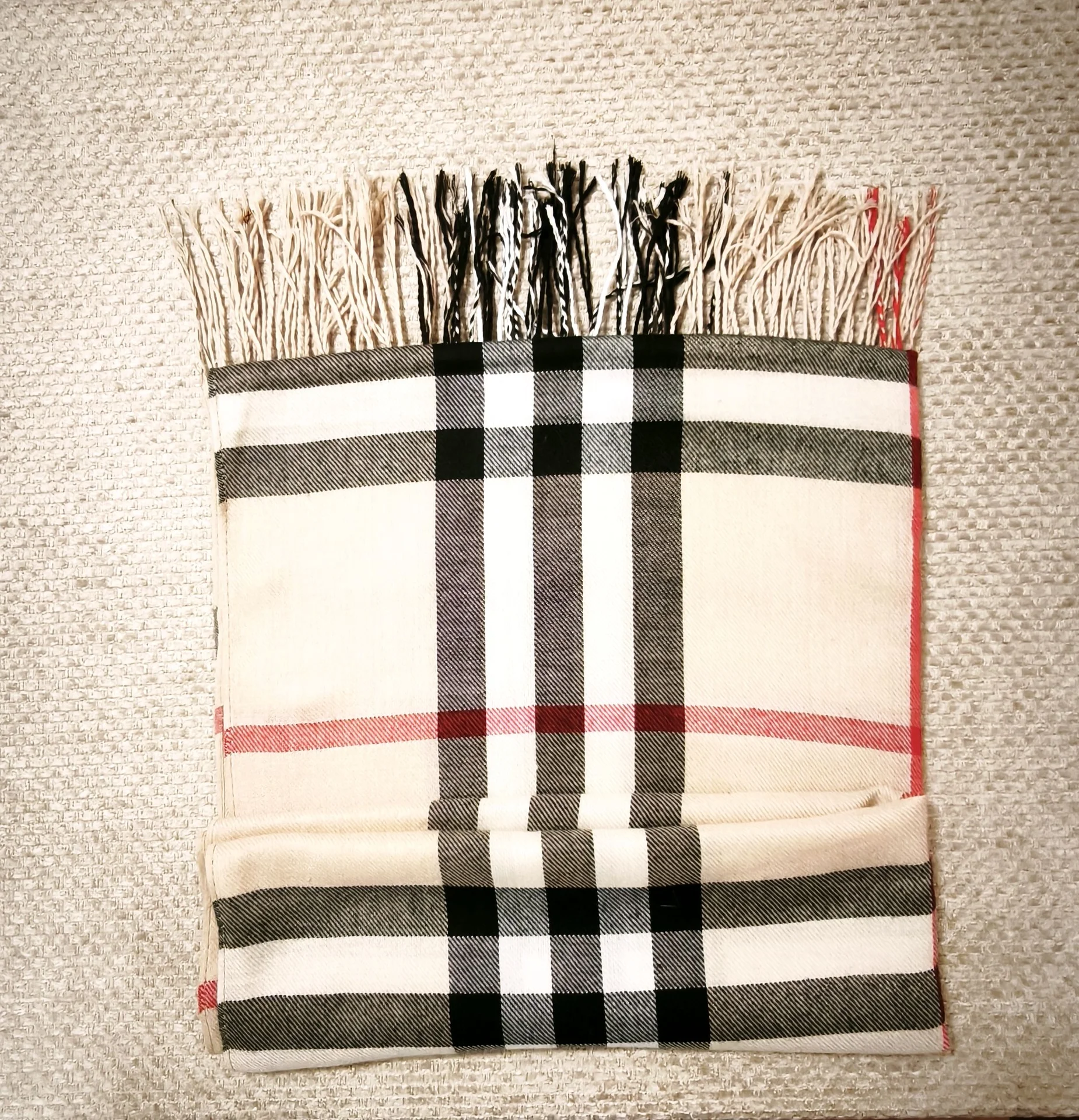Шарф в клетку BURBERRY - миниатюра 7