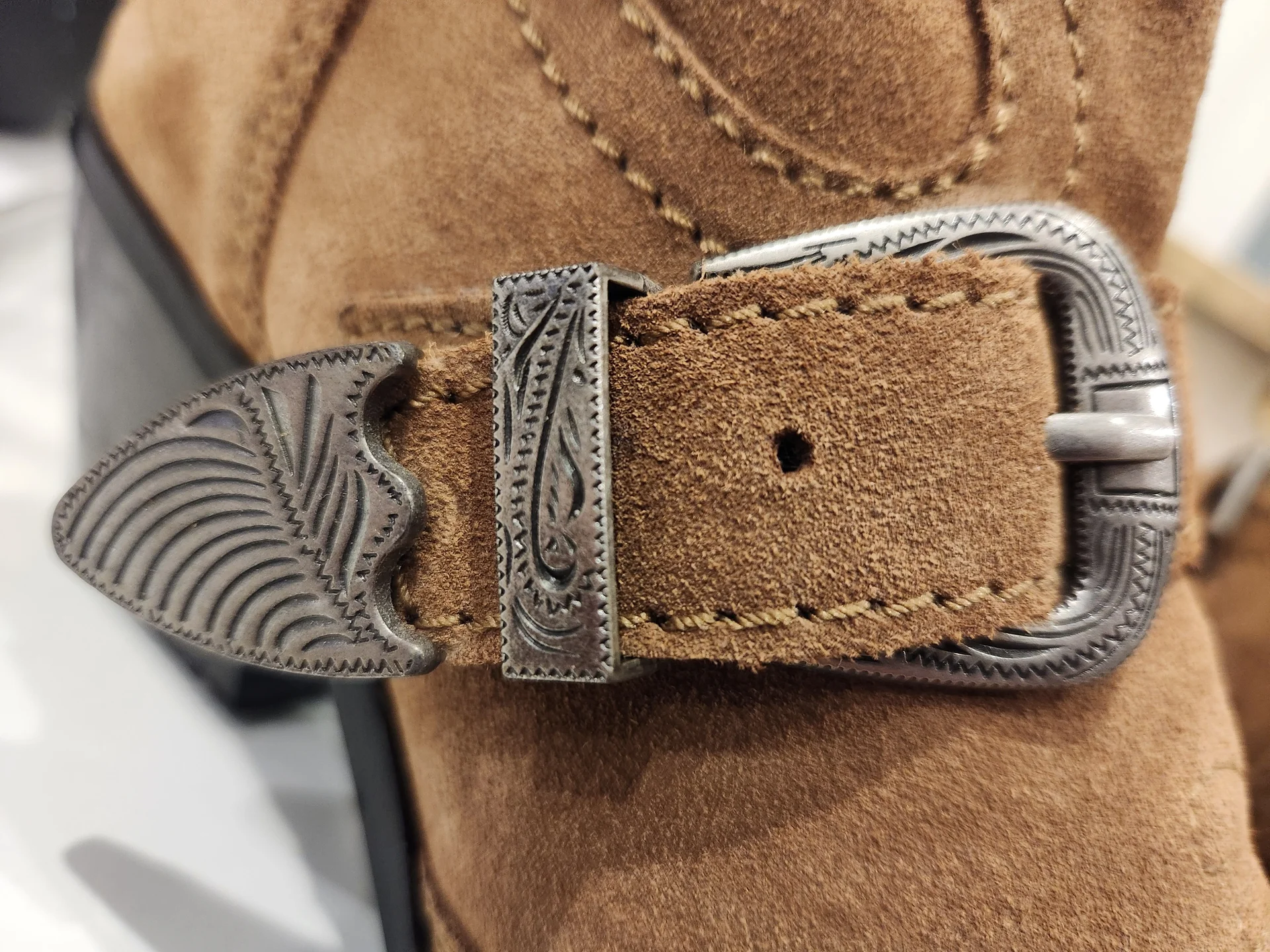 Казаки Zara 37 замша коричневые - миниатюра 4