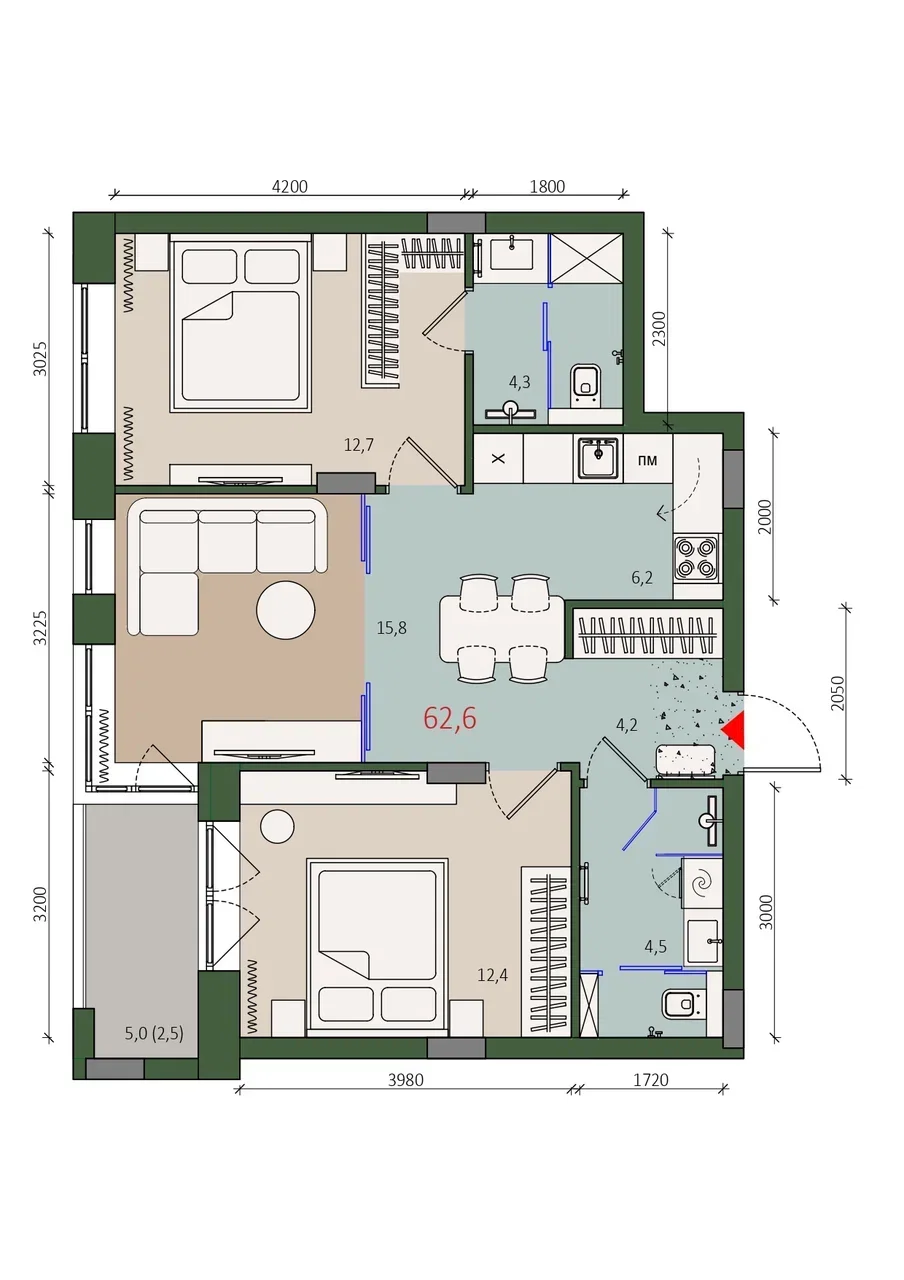 Инвестиционная квартира 62,6 м² на 6 этаже в Яросл - миниатюра 3