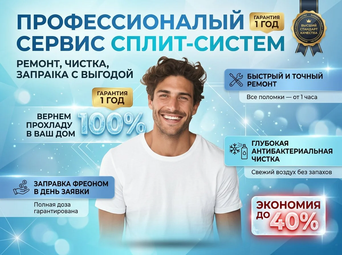 Чистка Заправка Ремонт сплит систем - изображение 1