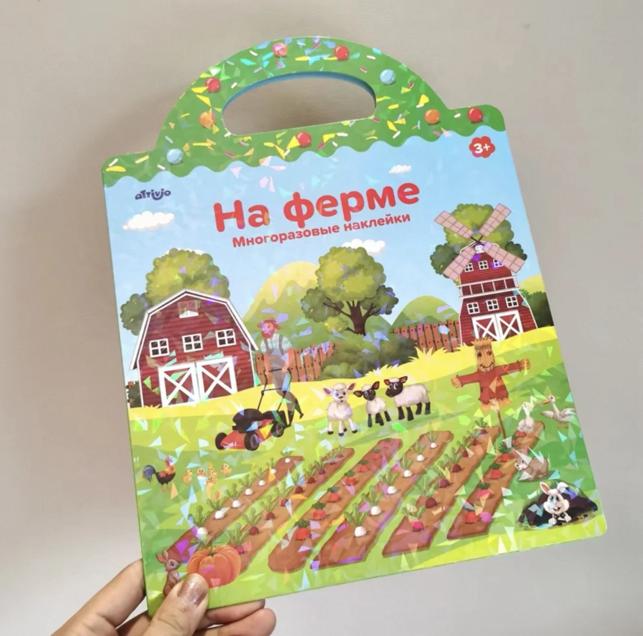 Развивающая книга с многоразовыми наклейками - миниатюра 7