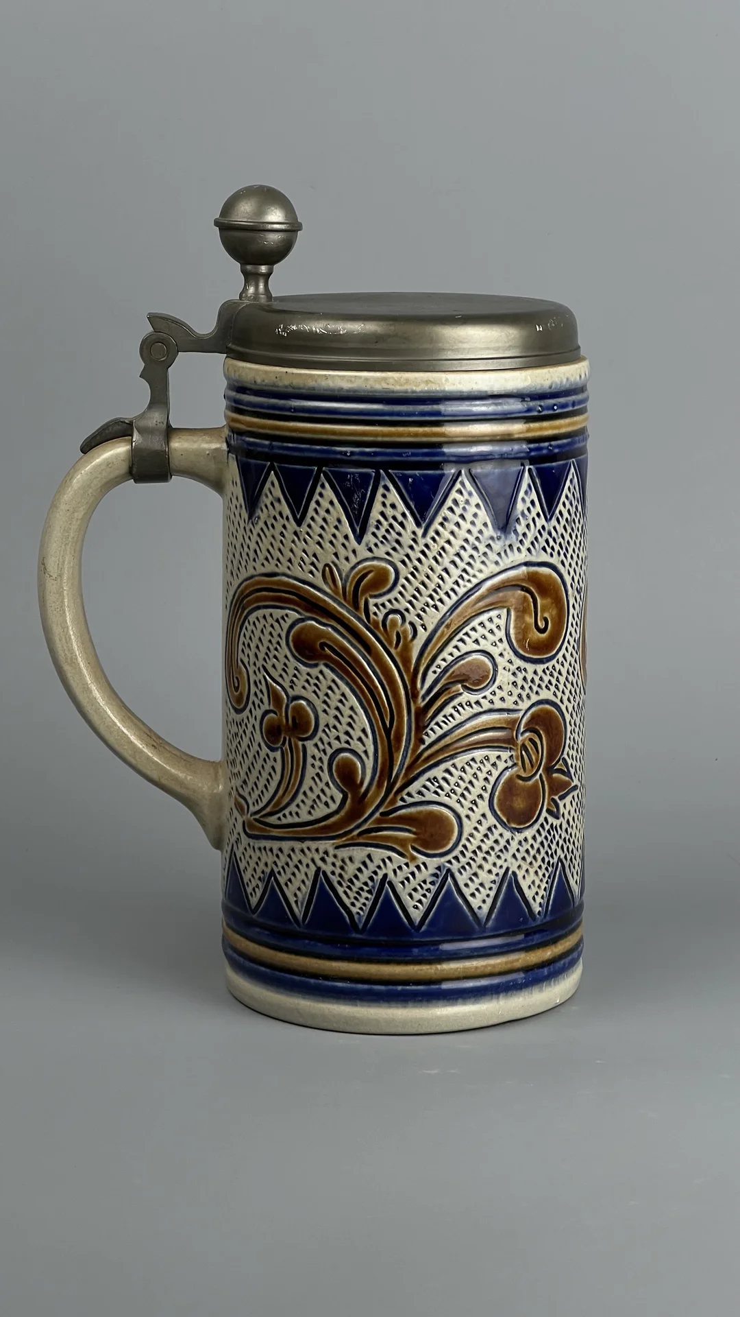 Пивная кружка с крышкой, Германия Gerzit 1970е - миниатюра 4