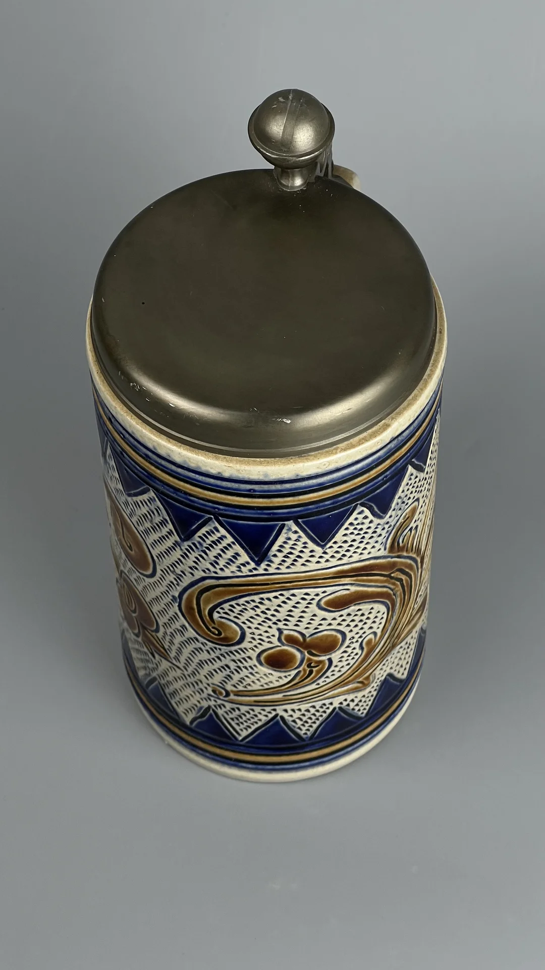 Пивная кружка с крышкой, Германия Gerzit 1970е - миниатюра 5