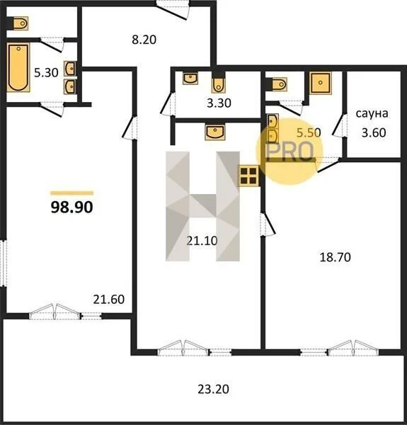 2-к квартира, 100 м² 6/9 этаж - изображение 1