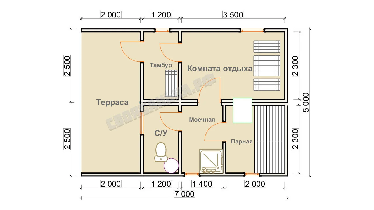 Модульная баня 35 м² - миниатюра 6
