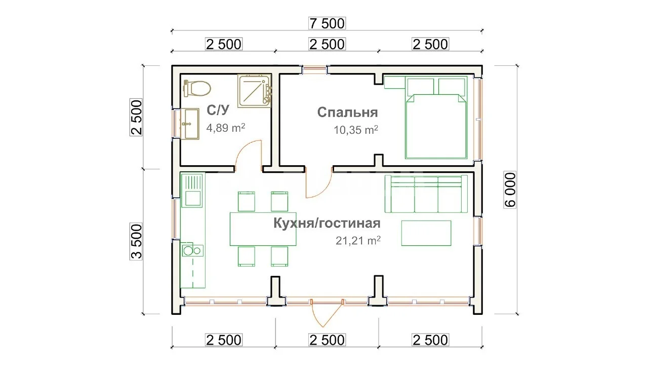 Модульный дом 45 м 2 - миниатюра 5