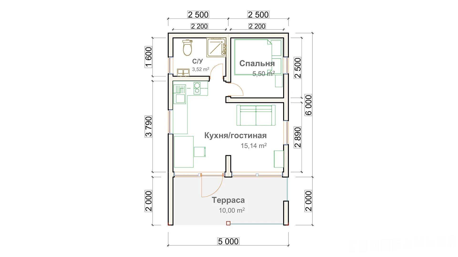 Модульный дом 40 м² - миниатюра 5