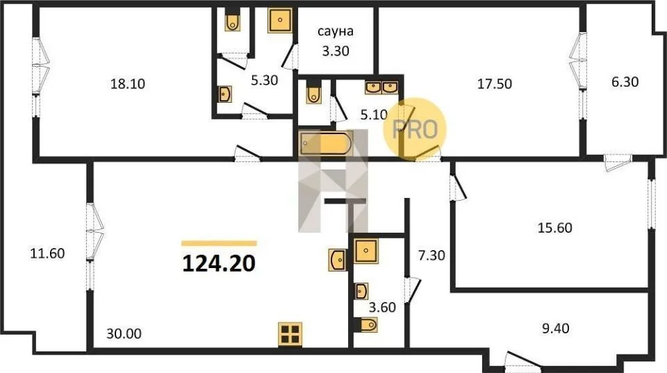 3-к квартира, 124 м² 3/9 этаж - миниатюра 2