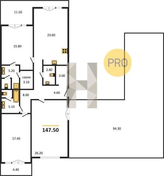 3-к квартира, 150 м² 9/9 этаж - миниатюра 3