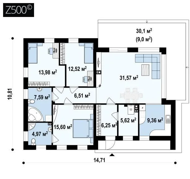 Дом 123 м² на участке 6 сот. - миниатюра 3