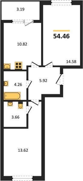2-к квартира, 55 м², 1/9 эт. - миниатюра 2