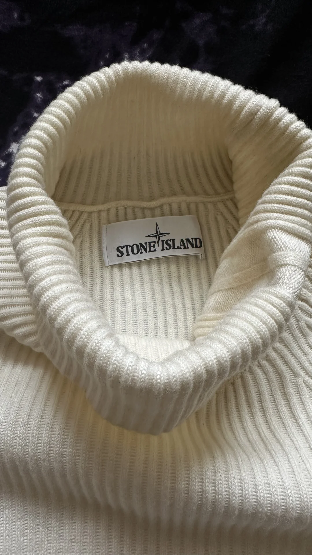 Stone Island White Wool Turtleneck - миниатюра 3