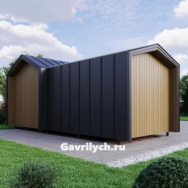 Гараж угловой с хозблоком в стиле Барн - миниатюра 3