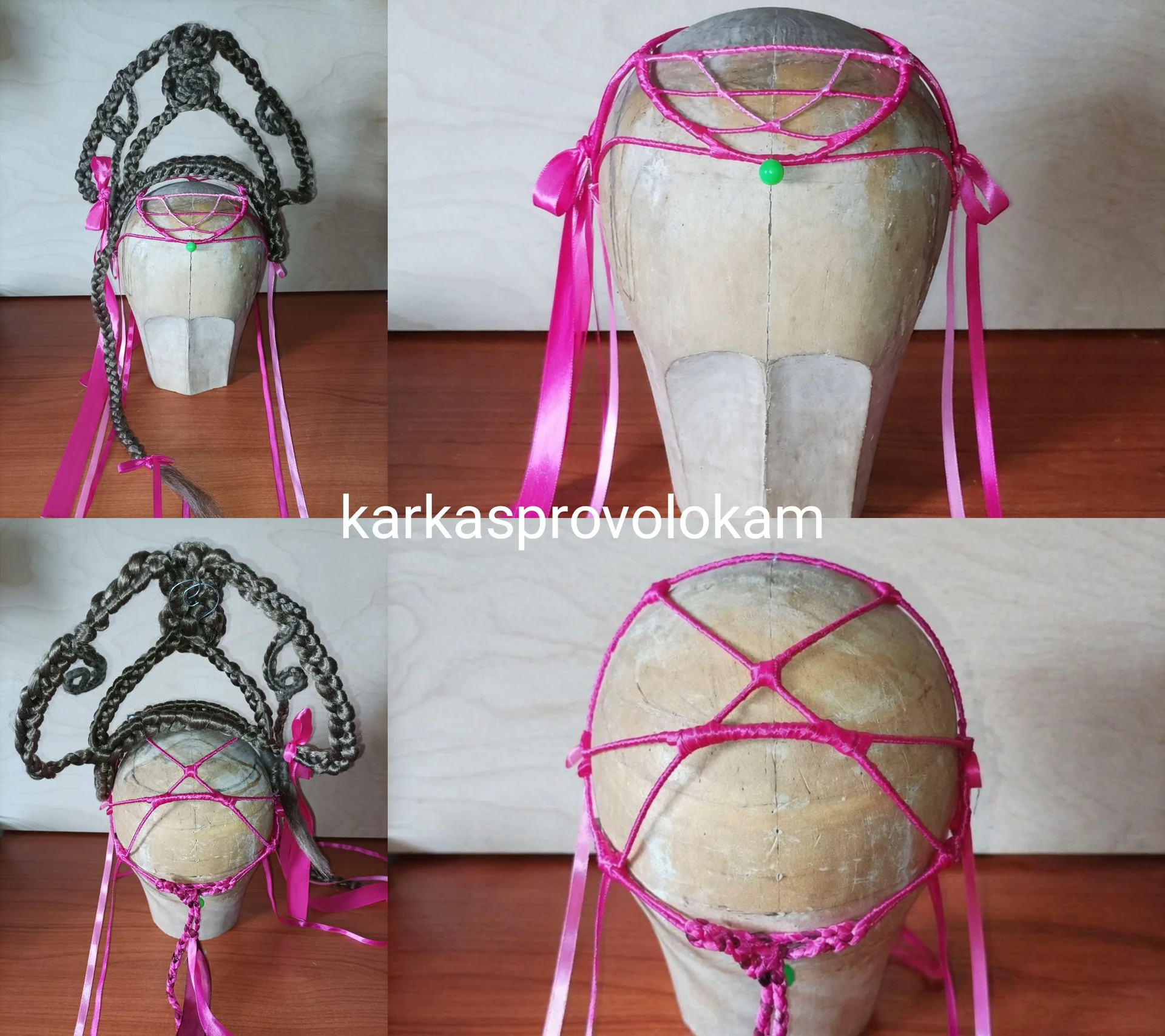 Кокошник с косичками на каркасе - миниатюра 2