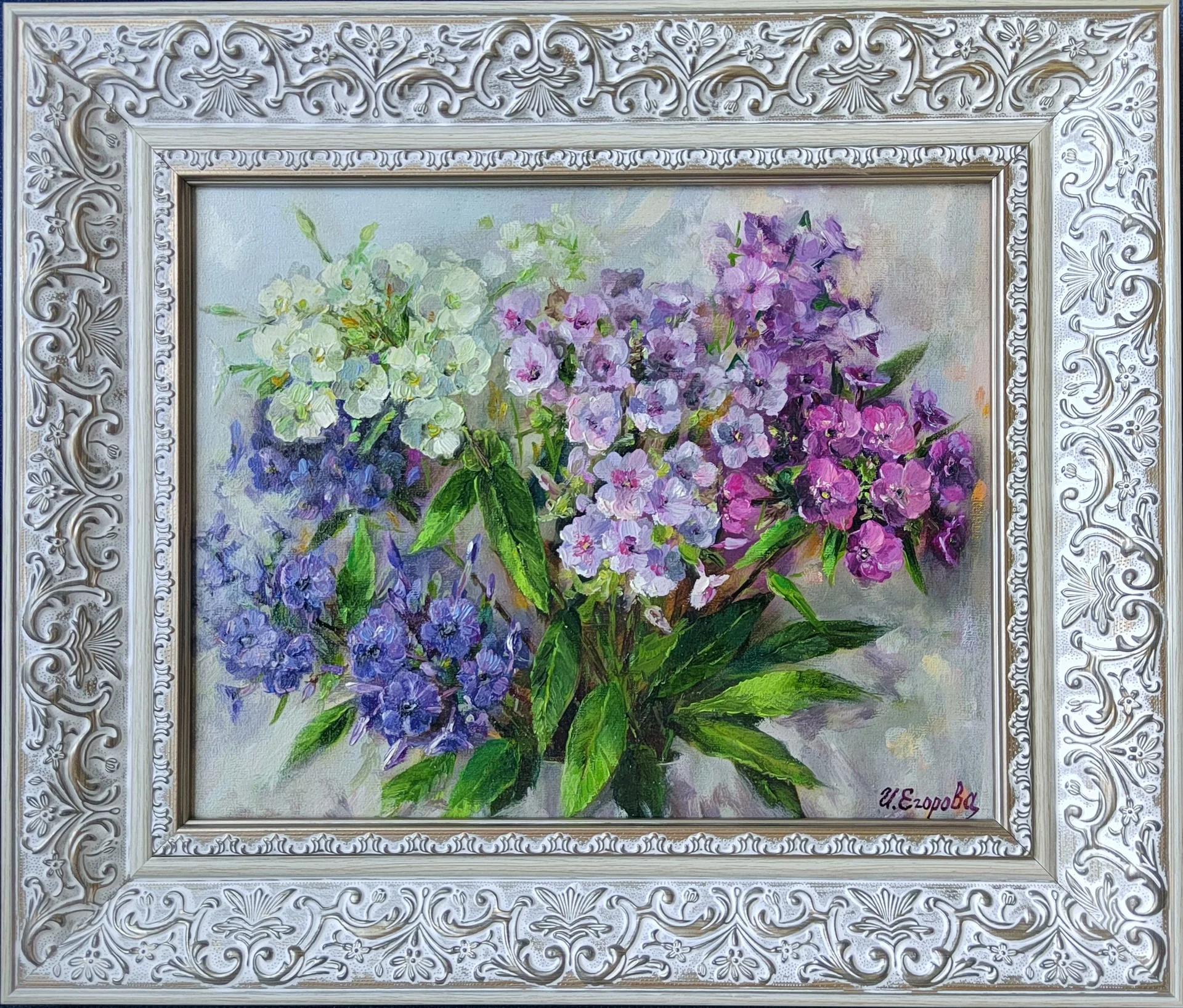 Картина на холсте масляными красками Флоксы - миниатюра 2