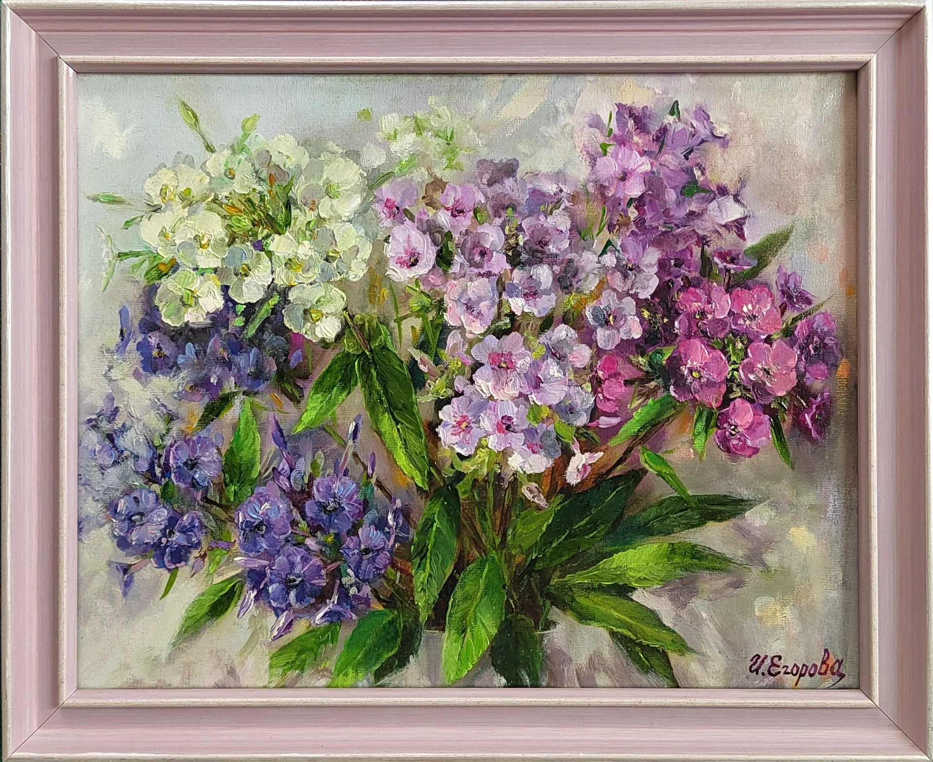 Картина на холсте масляными красками Флоксы - миниатюра 3
