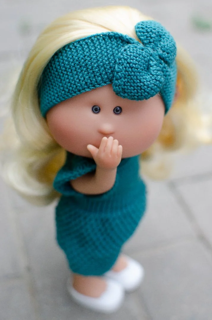 Одежда для куклы Mia и Pippa (Мия и Пиппа) 30 см. Комбинезон и повязка на голову. - миниатюра 2