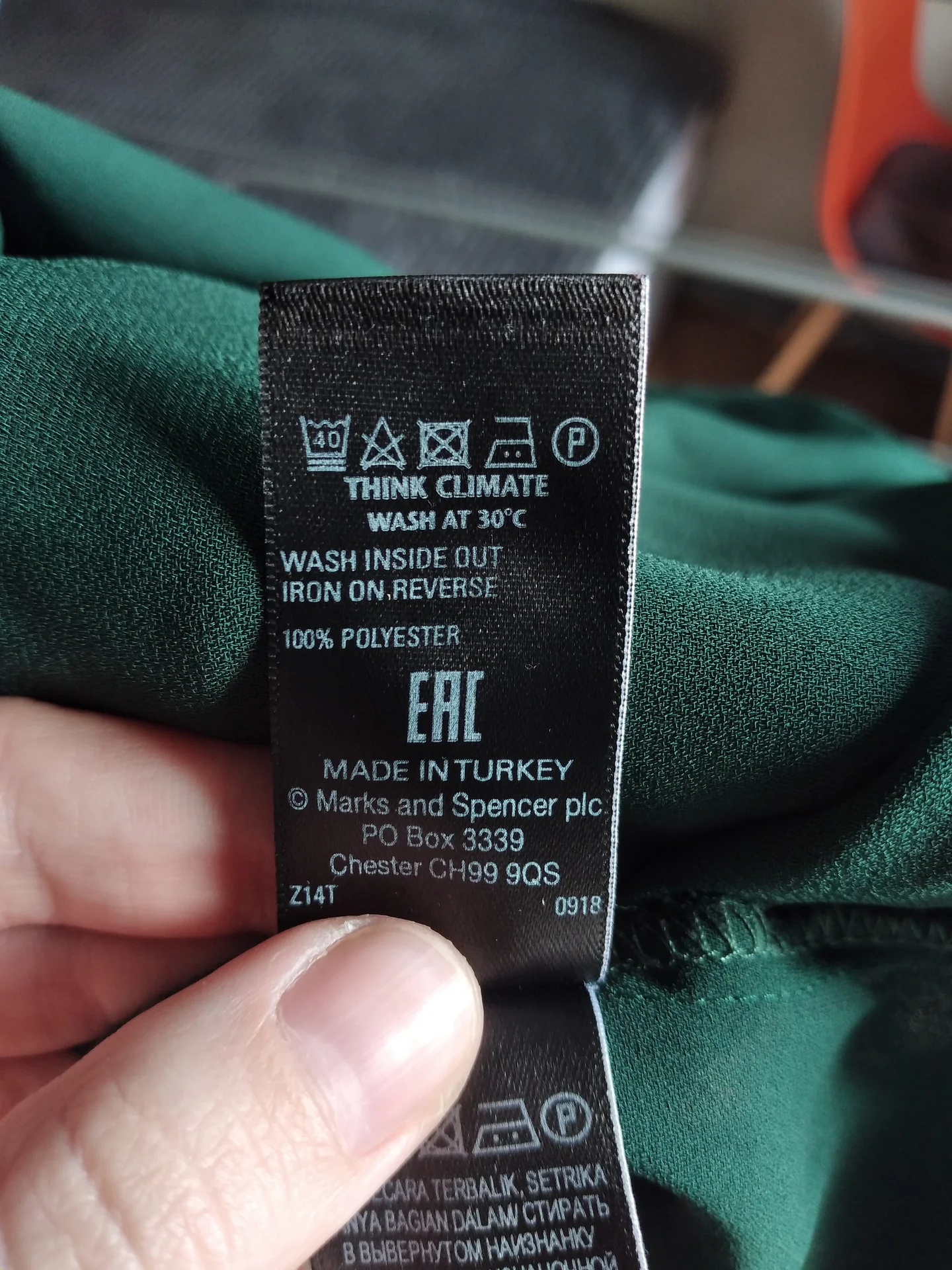Зелёная блузка Marks & Spencer, размер RU 52 / EUR 44 - миниатюра 6