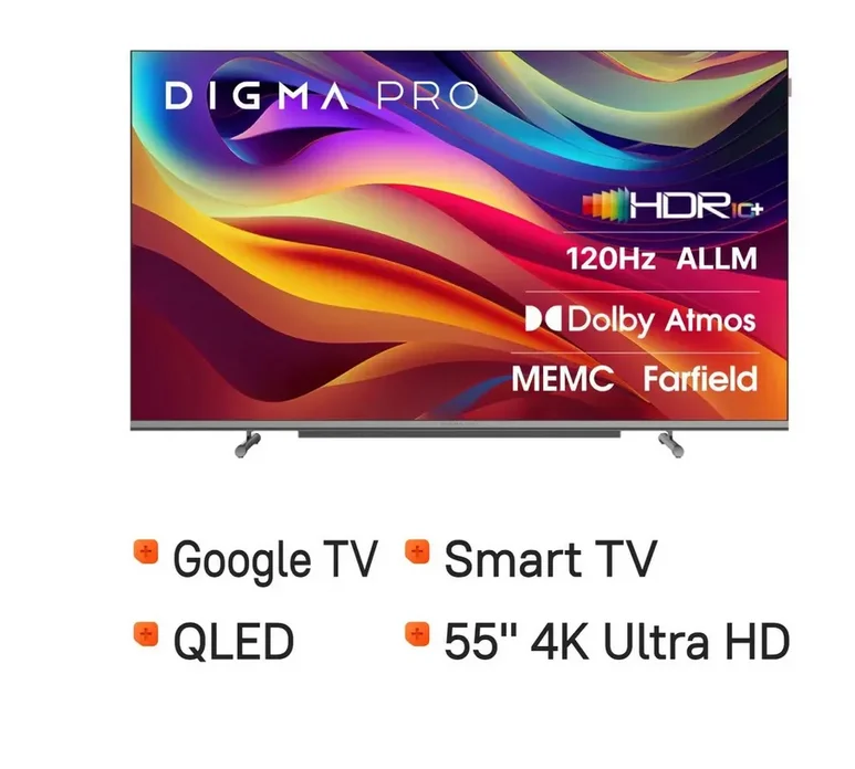 Телевизор Digma pro 55L 120hz android 4k - миниатюра 6