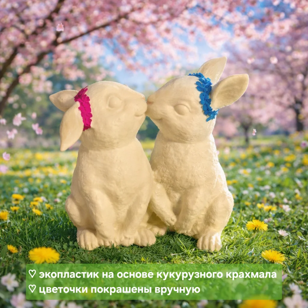 Зайчики декоративные из пластика - миниатюра 4