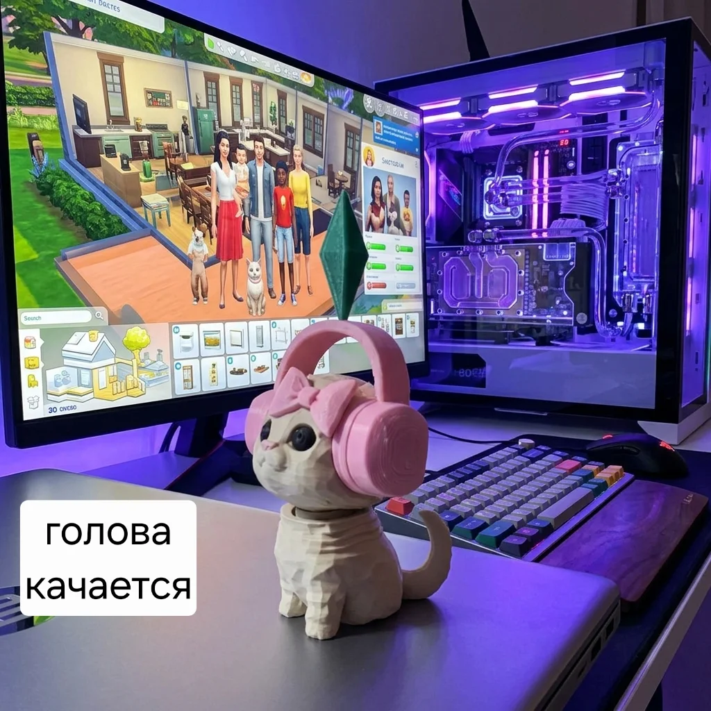 Кошка симс мем с касающейся головой - изображение 1