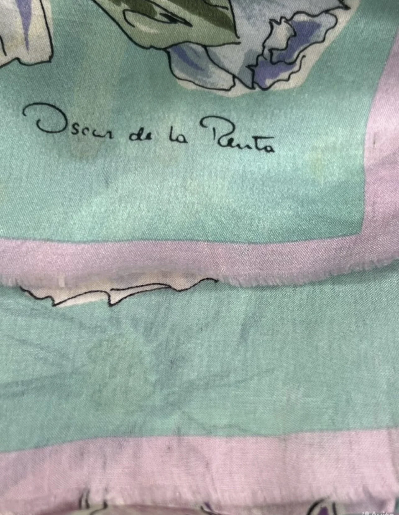 Платок винтаж Oscar de la Renta - миниатюра 3