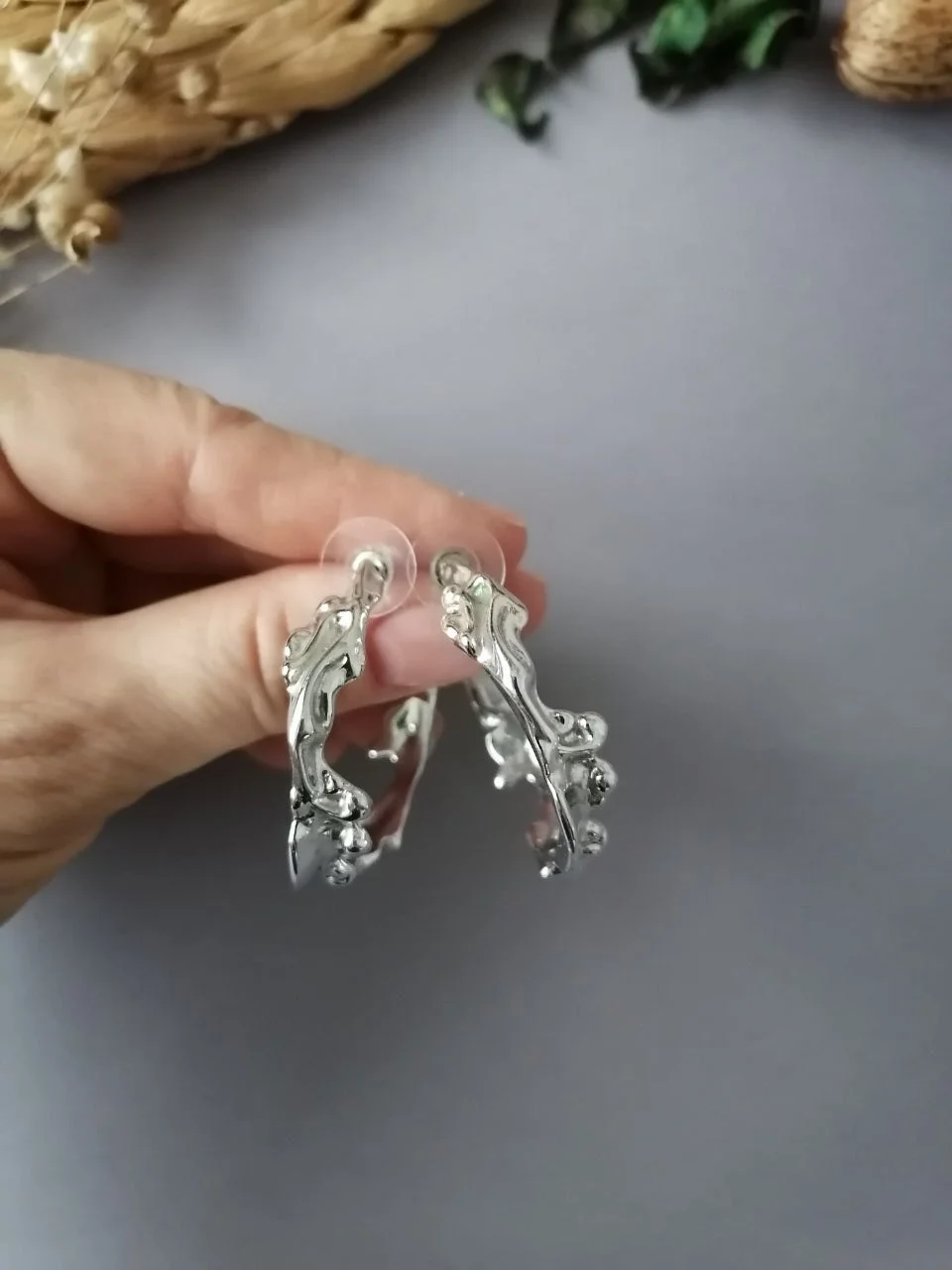 Серьги женские кольца большие - миниатюра 5